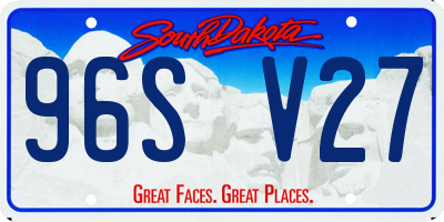 SD license plate 96SV27
