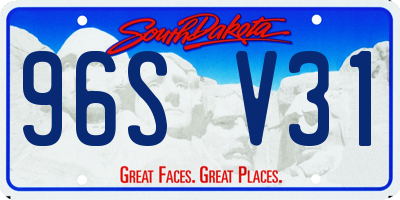 SD license plate 96SV31