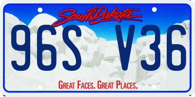 SD license plate 96SV36