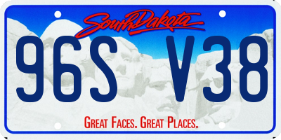 SD license plate 96SV38
