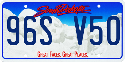 SD license plate 96SV50