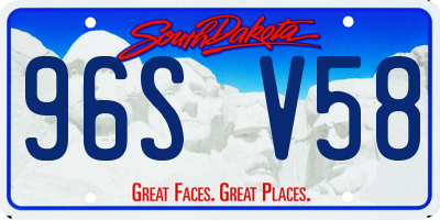 SD license plate 96SV58