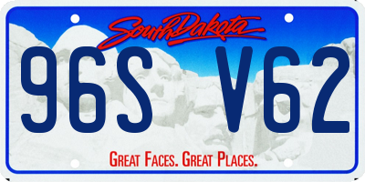SD license plate 96SV62