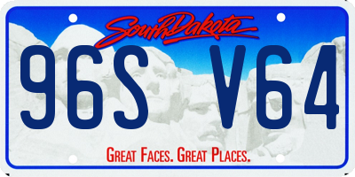 SD license plate 96SV64