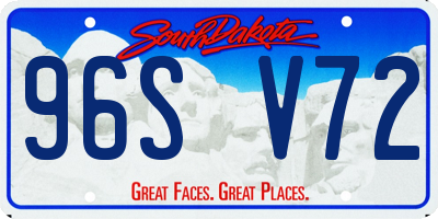 SD license plate 96SV72