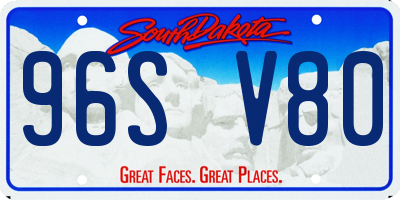 SD license plate 96SV80