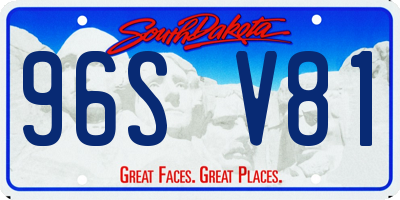 SD license plate 96SV81