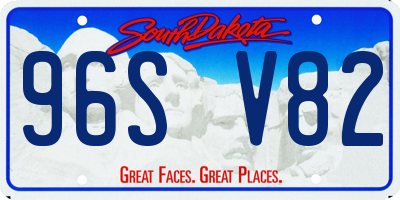 SD license plate 96SV82