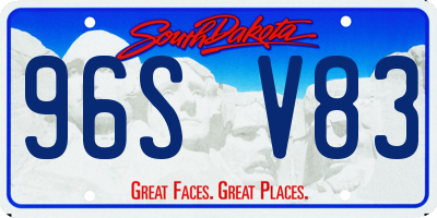 SD license plate 96SV83