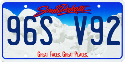 SD license plate 96SV92