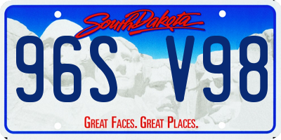 SD license plate 96SV98