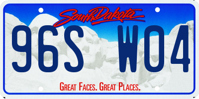 SD license plate 96SW04