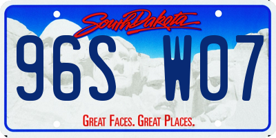 SD license plate 96SW07