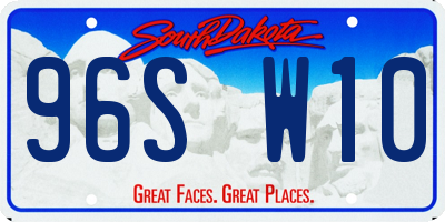 SD license plate 96SW10