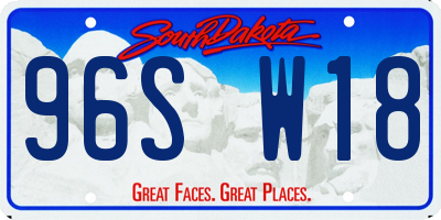 SD license plate 96SW18