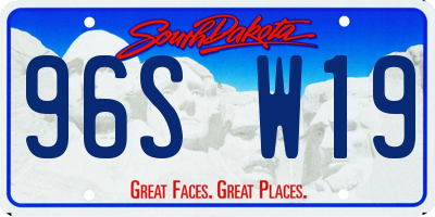 SD license plate 96SW19