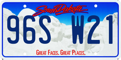 SD license plate 96SW21