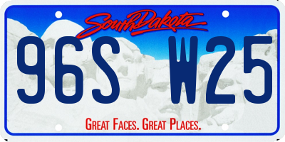 SD license plate 96SW25