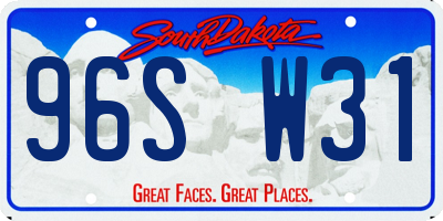 SD license plate 96SW31