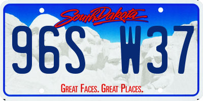 SD license plate 96SW37
