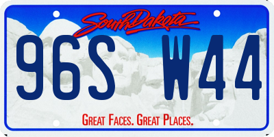 SD license plate 96SW44