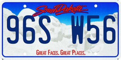 SD license plate 96SW56