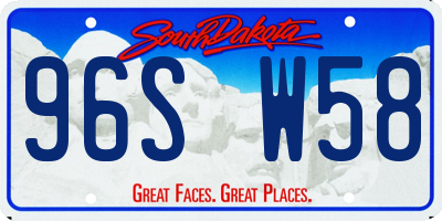 SD license plate 96SW58