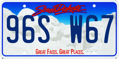 SD license plate 96SW67