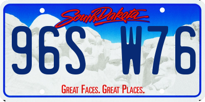 SD license plate 96SW76