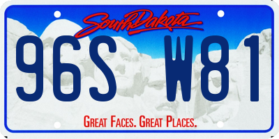 SD license plate 96SW81