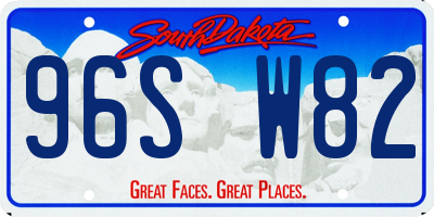 SD license plate 96SW82