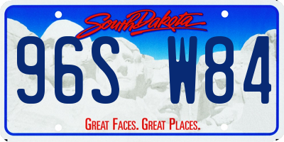 SD license plate 96SW84