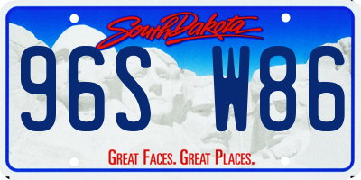 SD license plate 96SW86