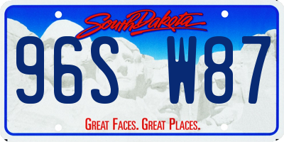 SD license plate 96SW87