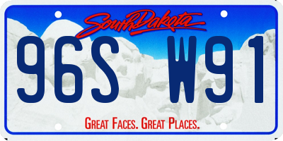 SD license plate 96SW91