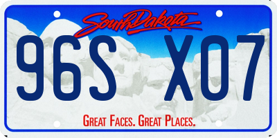 SD license plate 96SX07