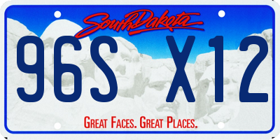 SD license plate 96SX12