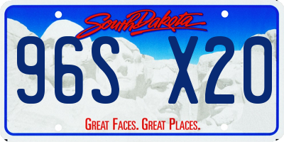SD license plate 96SX20