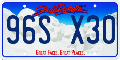 SD license plate 96SX30