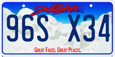 SD license plate 96SX34