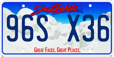 SD license plate 96SX36