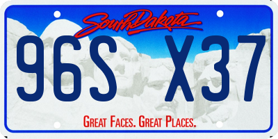 SD license plate 96SX37
