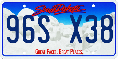 SD license plate 96SX38