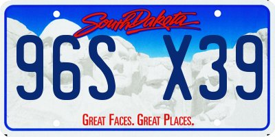 SD license plate 96SX39