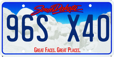 SD license plate 96SX40