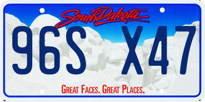 SD license plate 96SX47