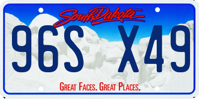 SD license plate 96SX49