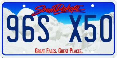 SD license plate 96SX50