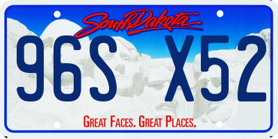 SD license plate 96SX52