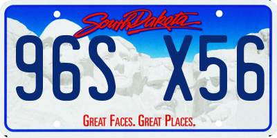 SD license plate 96SX56